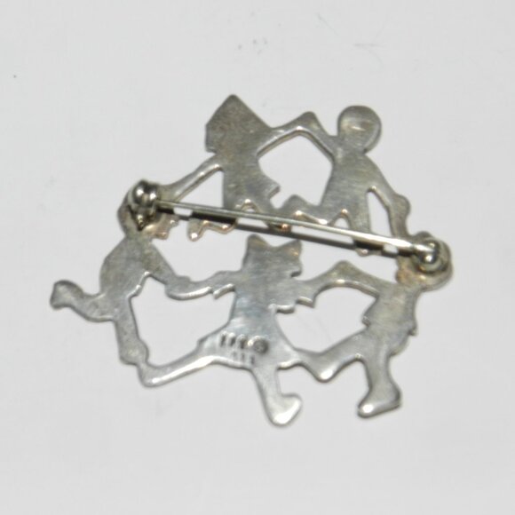 Vintage Mexico EFS Sterling Silver 925 Stamped Figural Children Brooch Pin - Picture 5 of 5